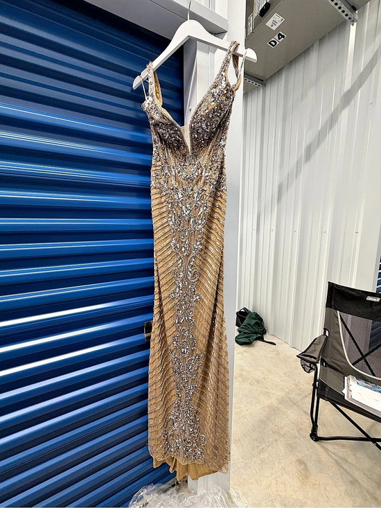 Sherri Hill Dresses & Skirts - Sherri Hill Gold Embellished Maxi Dress